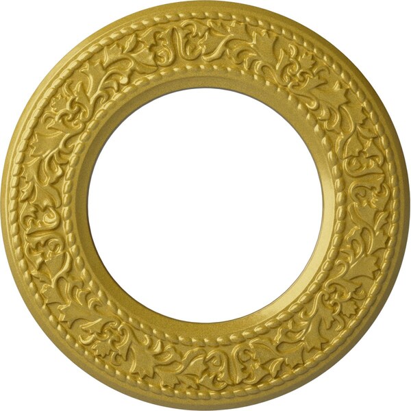 Ekena Millwork Blackthorn Ceiling Medallion (Fits Canopies up to 7 1/2"), 13 3/8"OD x 7 1/2"ID x 3/4"P, Rich Gold CM13BLRGS - main